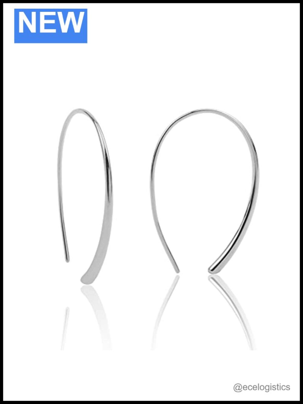 Sterling Silver Threader Earrings Pull Through Hoops Drop Dangle